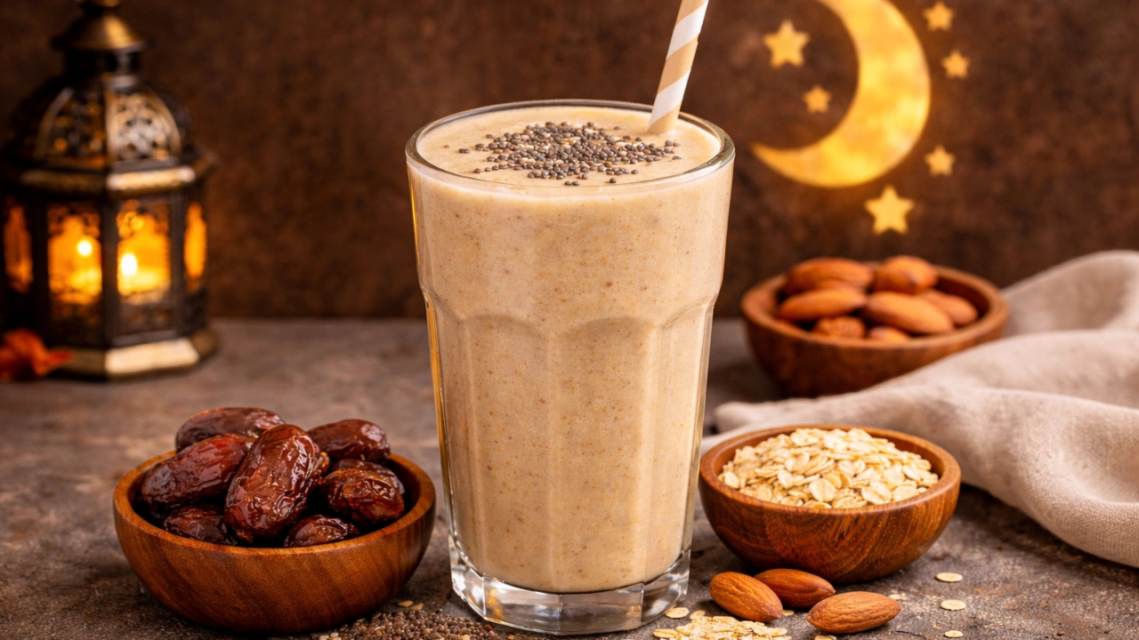 Healthy Date and Oats Smoothie for Ramzan Suhoor Weight Loss Recipe