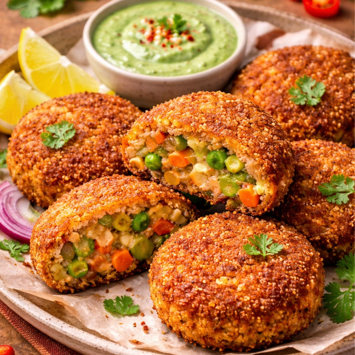 Air Fried Veggie Cutlets for Weight Loss