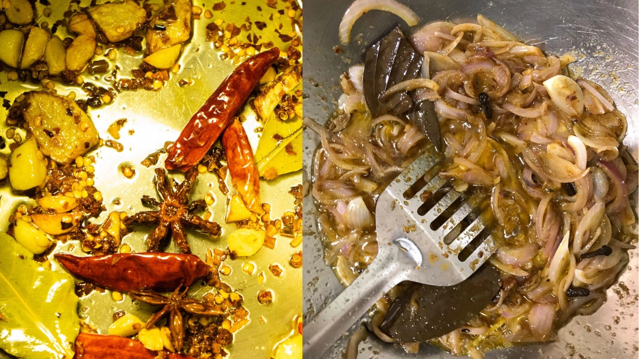 pulao-cooking-step-whole-spices-ghee
