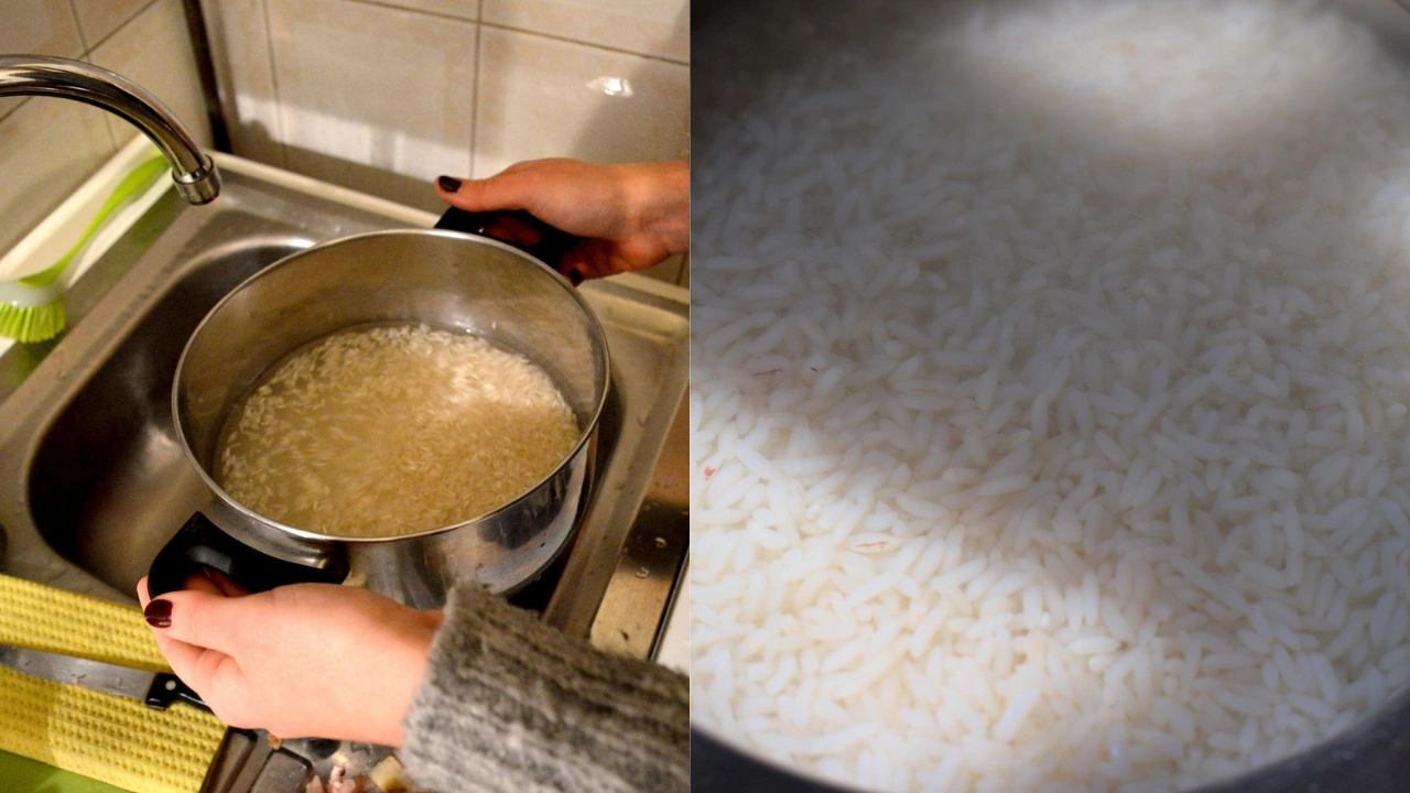 soaking-raw-rice-for-appam