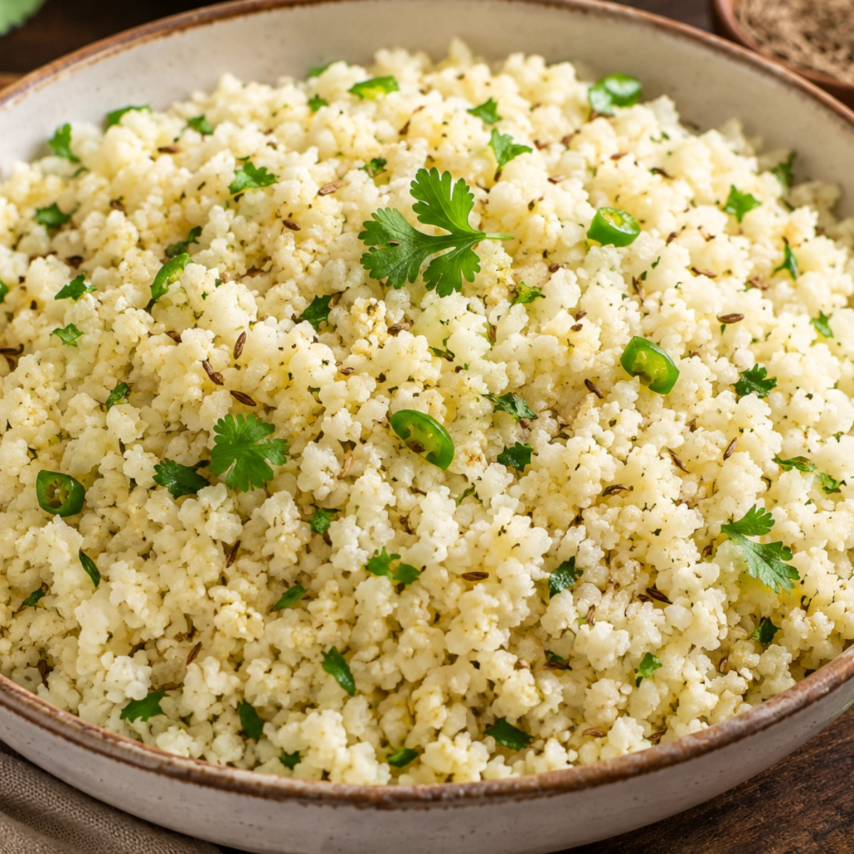 Low-Carb Cauliflower Jeera Rice