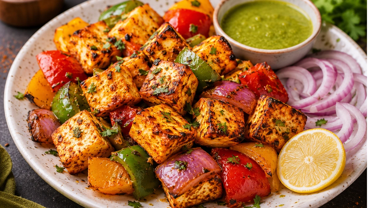 Air Fryer Paneer Tikka Without Skewers